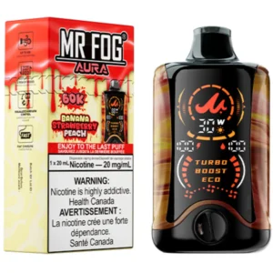 Banana Strawberry Peach Mr Fog Aura 60k Puffs Disposable Vape
