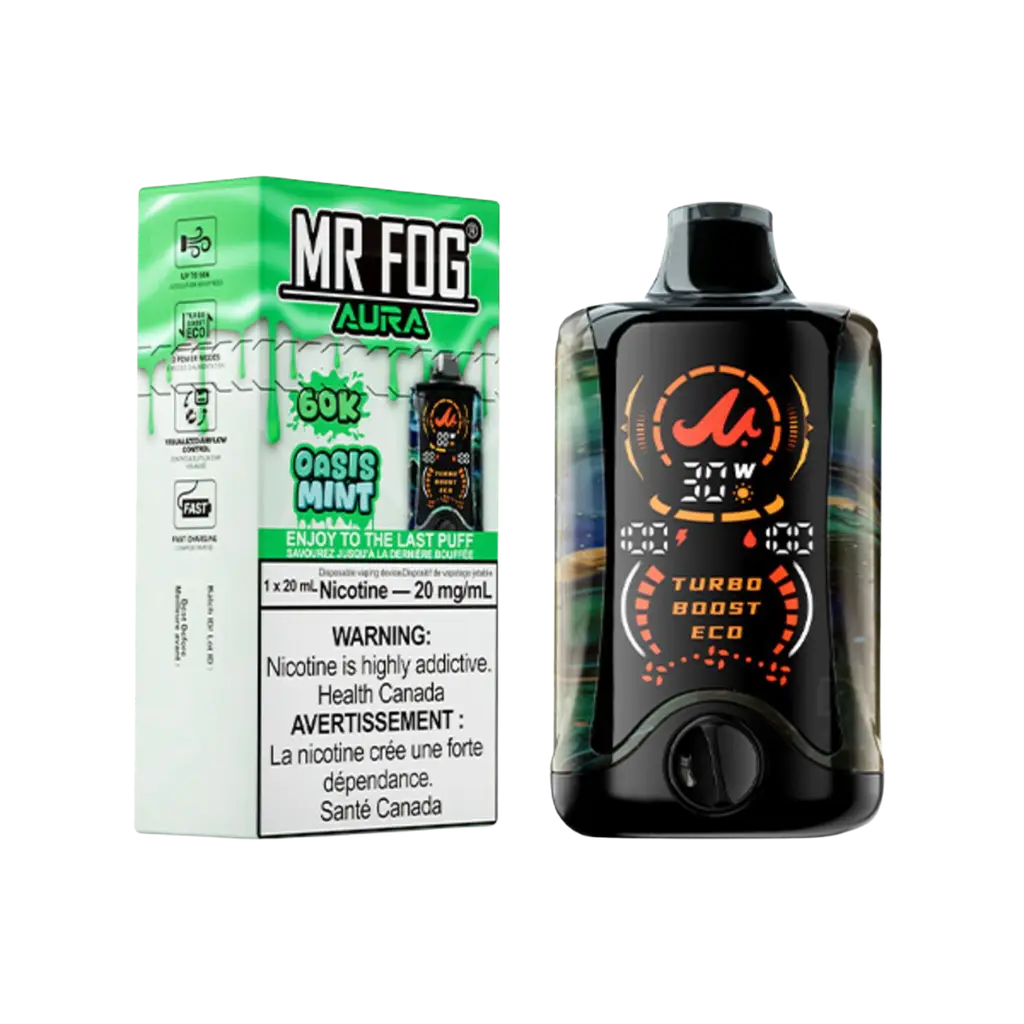 Oasis Mint Mr Fog Aura 60k Puffs Disposable Vape